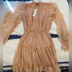 Aqua dress light pink with gold